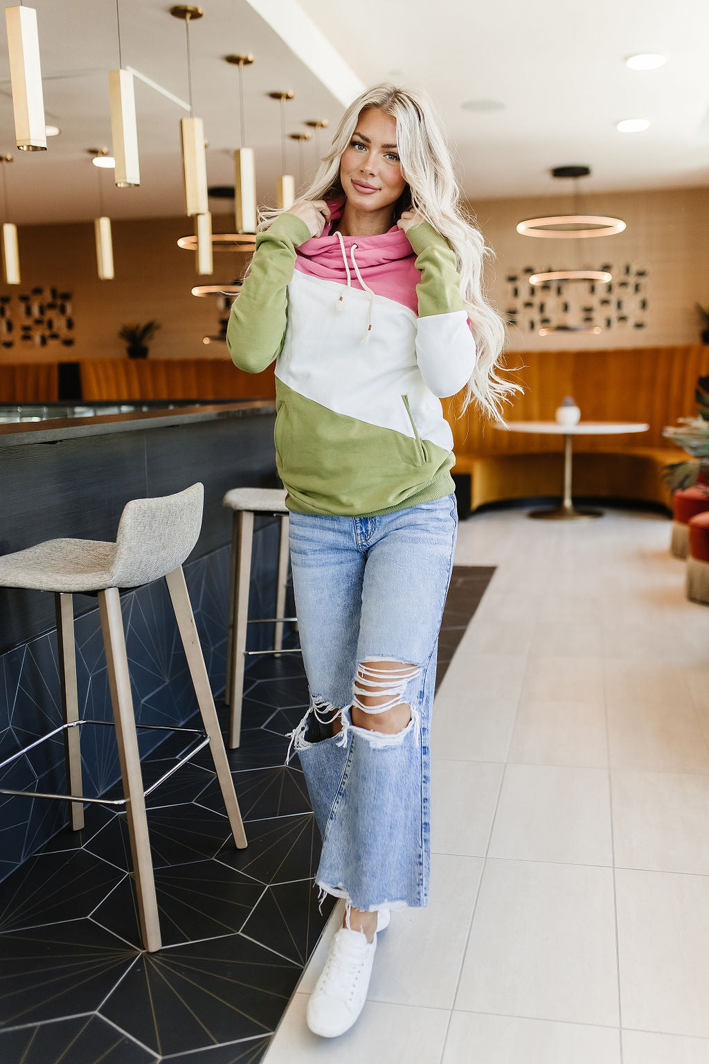 Ampersand Avenue 518 Denim - Heavy Distressed Wide Leg Crop Jeans