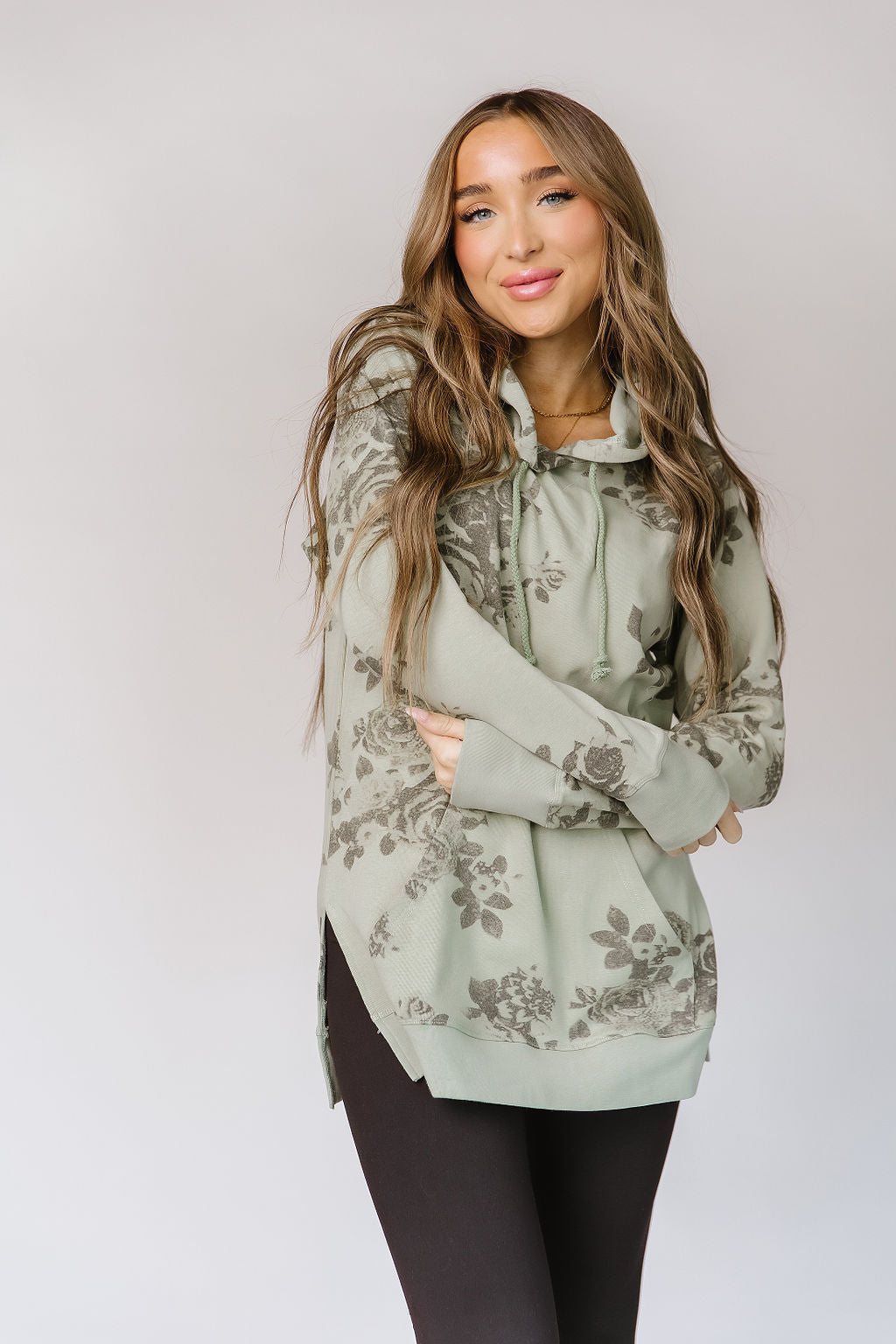 Ampersand Avenue SideSlit Hoodie - Sunday Brunch