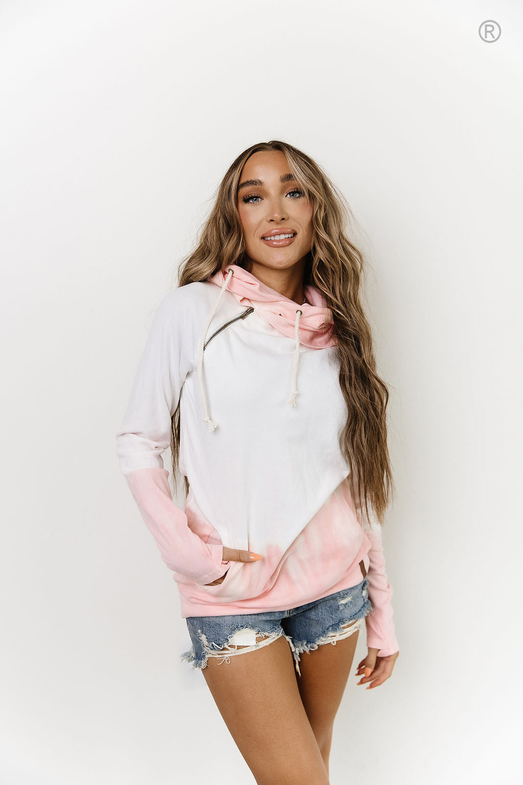 Ampersand Avenue Doublehood™ Sweatshirt - To Dye For - Pink