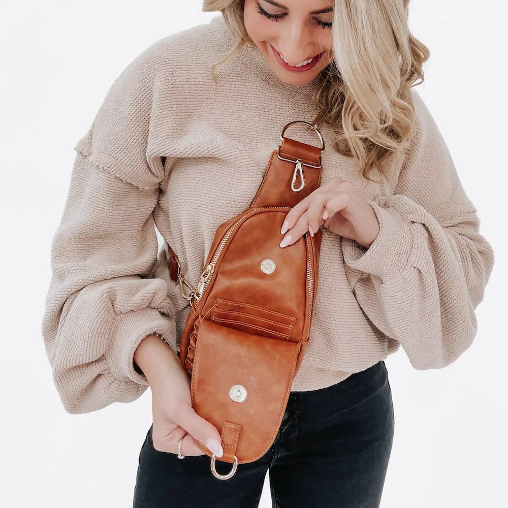 Waverly Woven Sling Bag - Gray