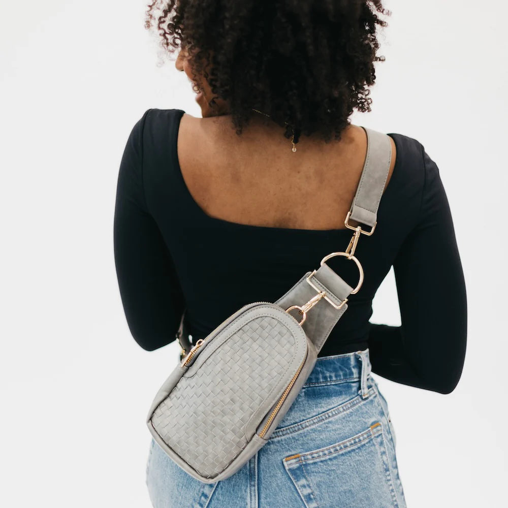 Waverly Woven Sling Bag - Gray