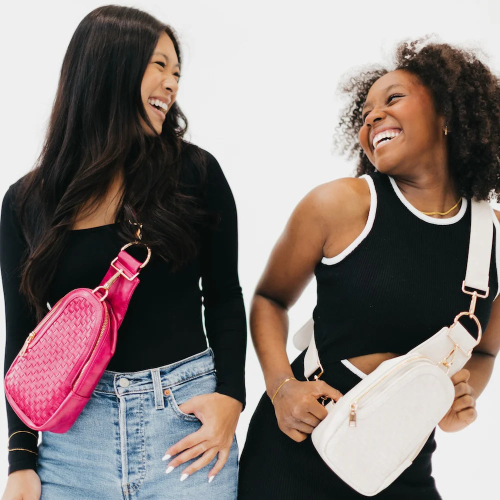 Waverly Woven Sling Bag - Fuchsia