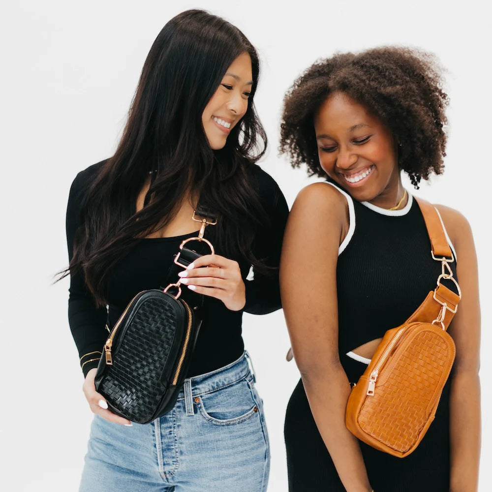 Waverly Woven Sling Bag - Black