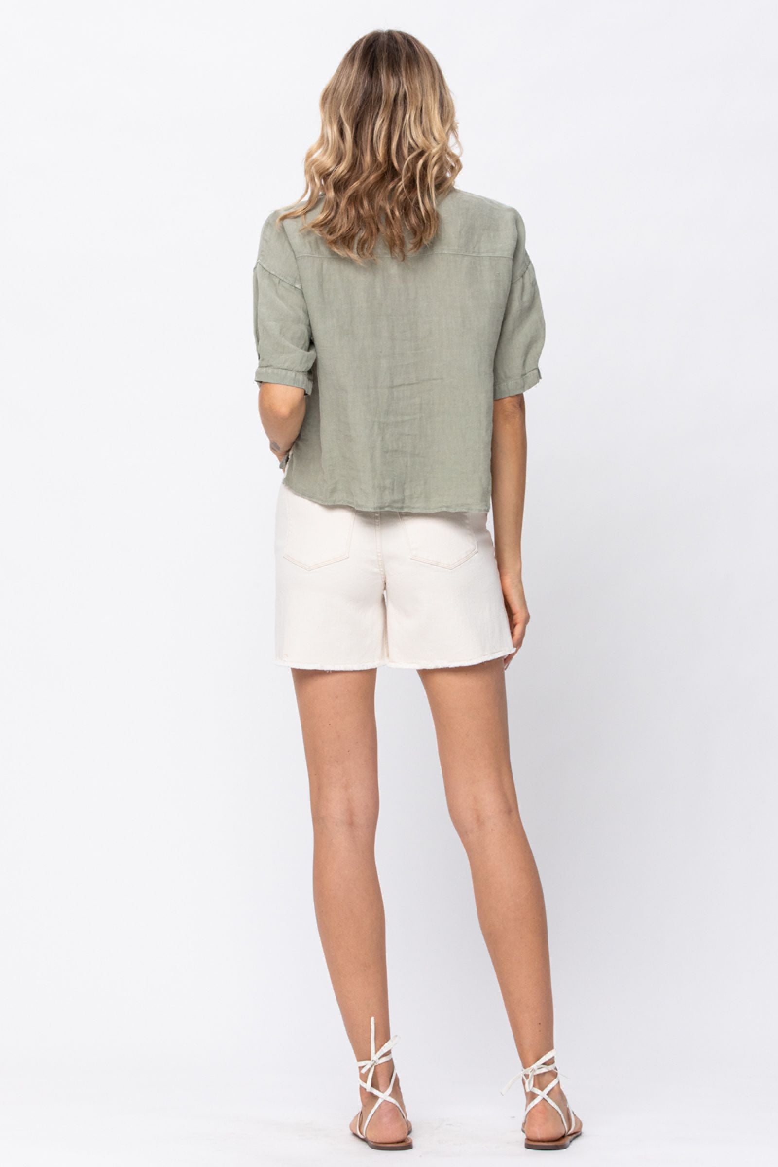 Judy Blue Ecru Cut Off Shorts