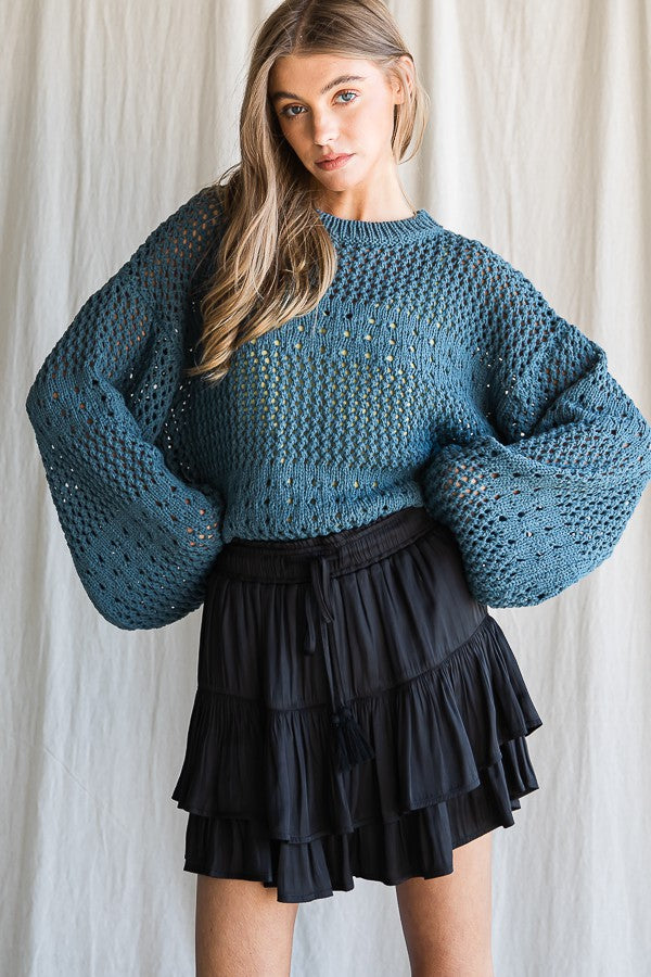 Have High Hopes Tiered Skort - Black