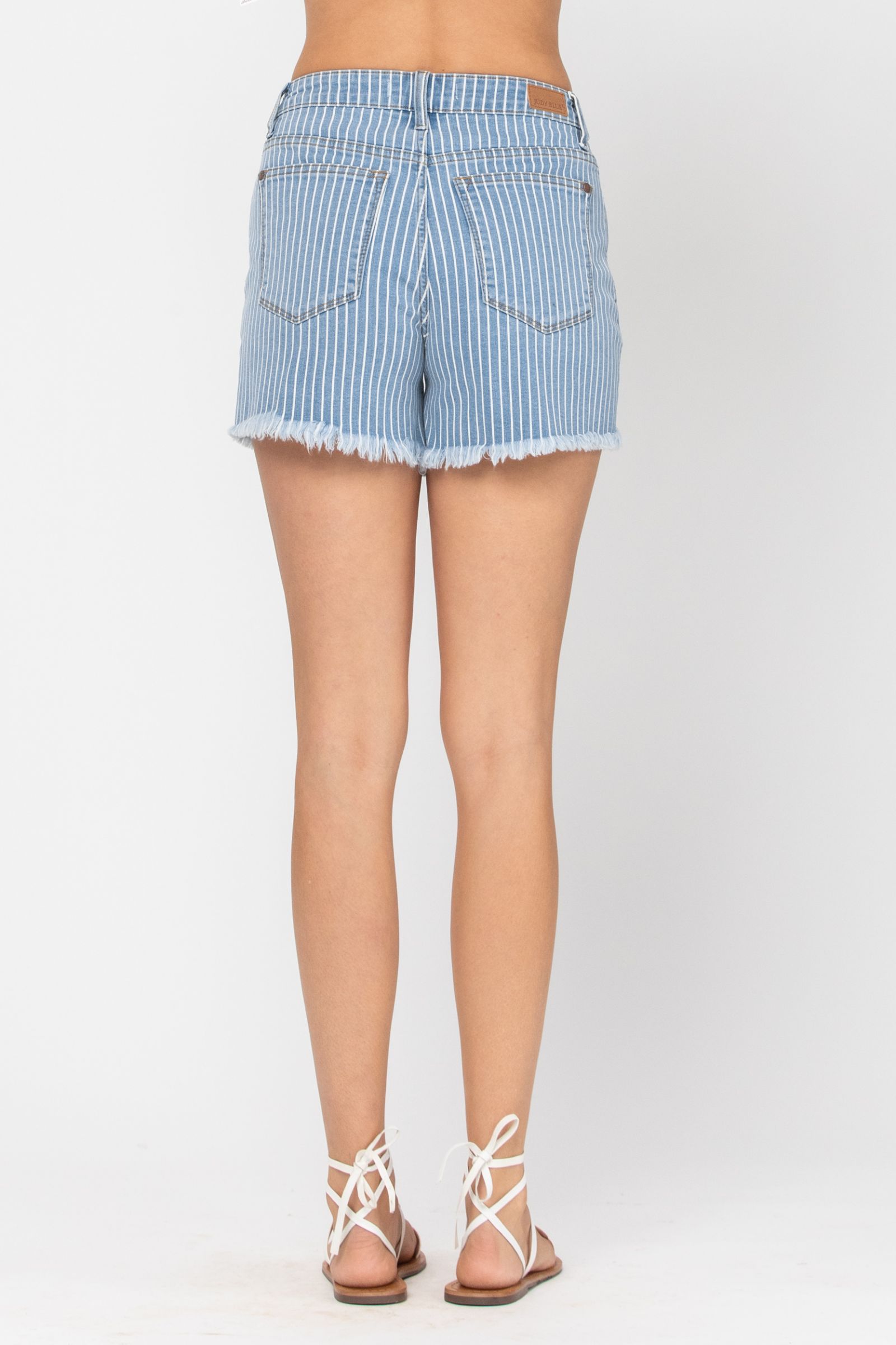 Judy Blue Stripe Cut-Off Shorts