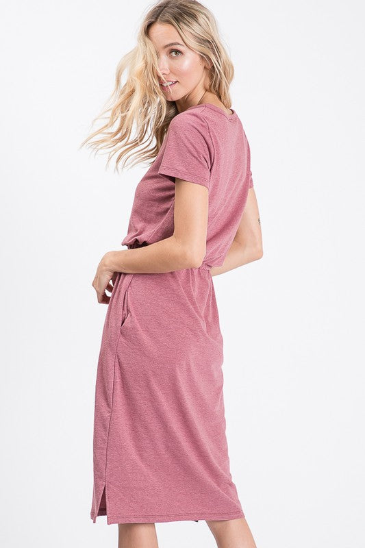 Feel Alive Tshirt Dress - Marsala