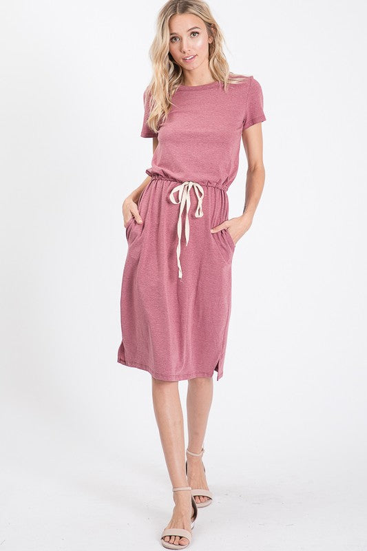 Feel Alive Tshirt Dress - Marsala