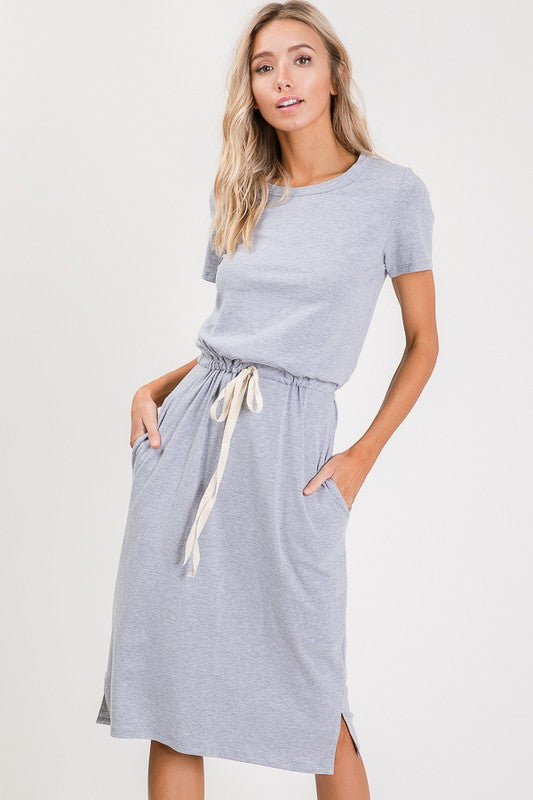 Feel Alive Tshirt Dress - Heather Grey