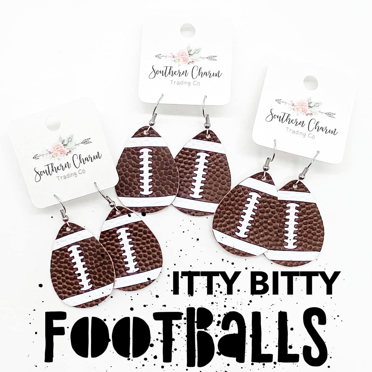 1.5" Football Itty Bitty Earrings