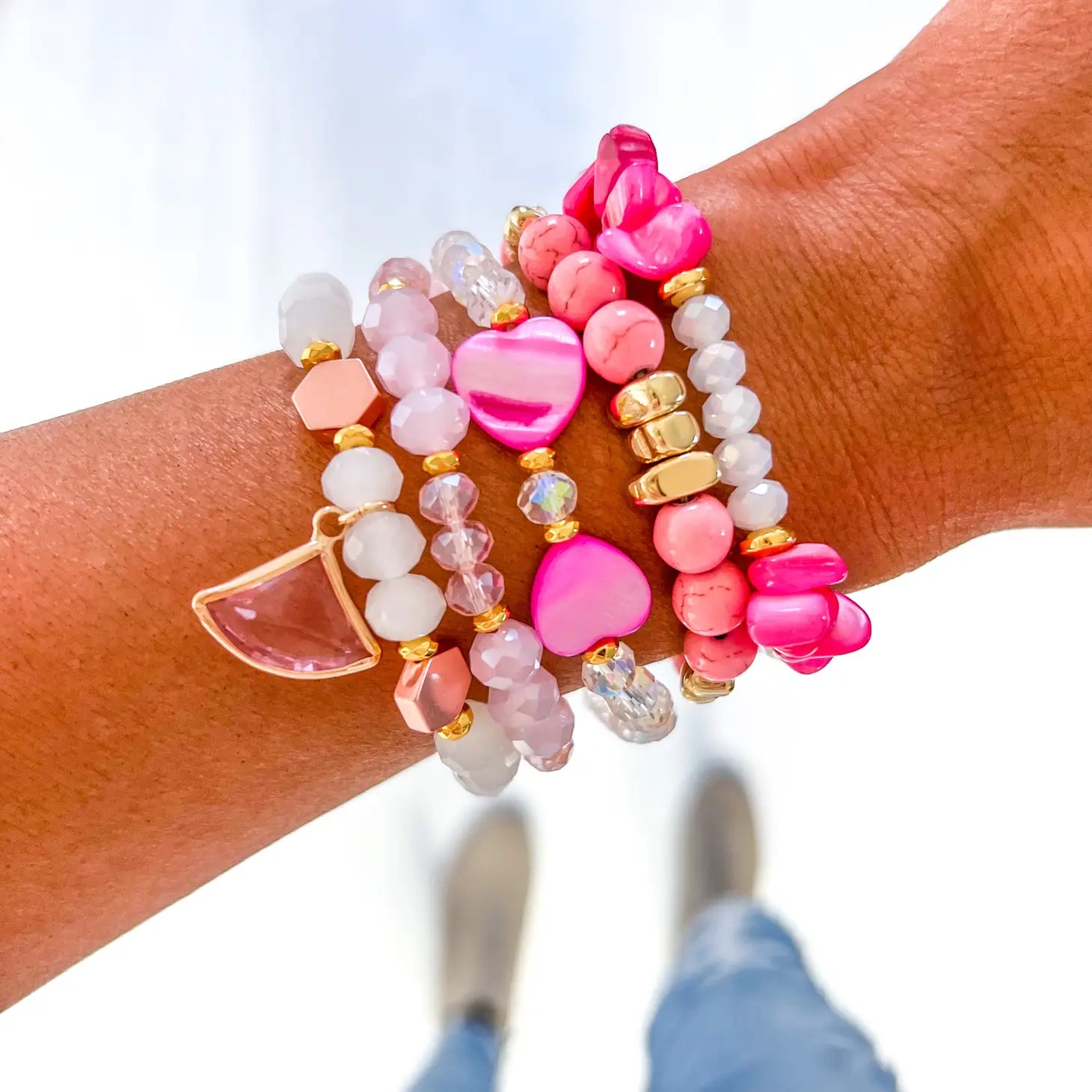 Popular Pink Stacking Bracelets