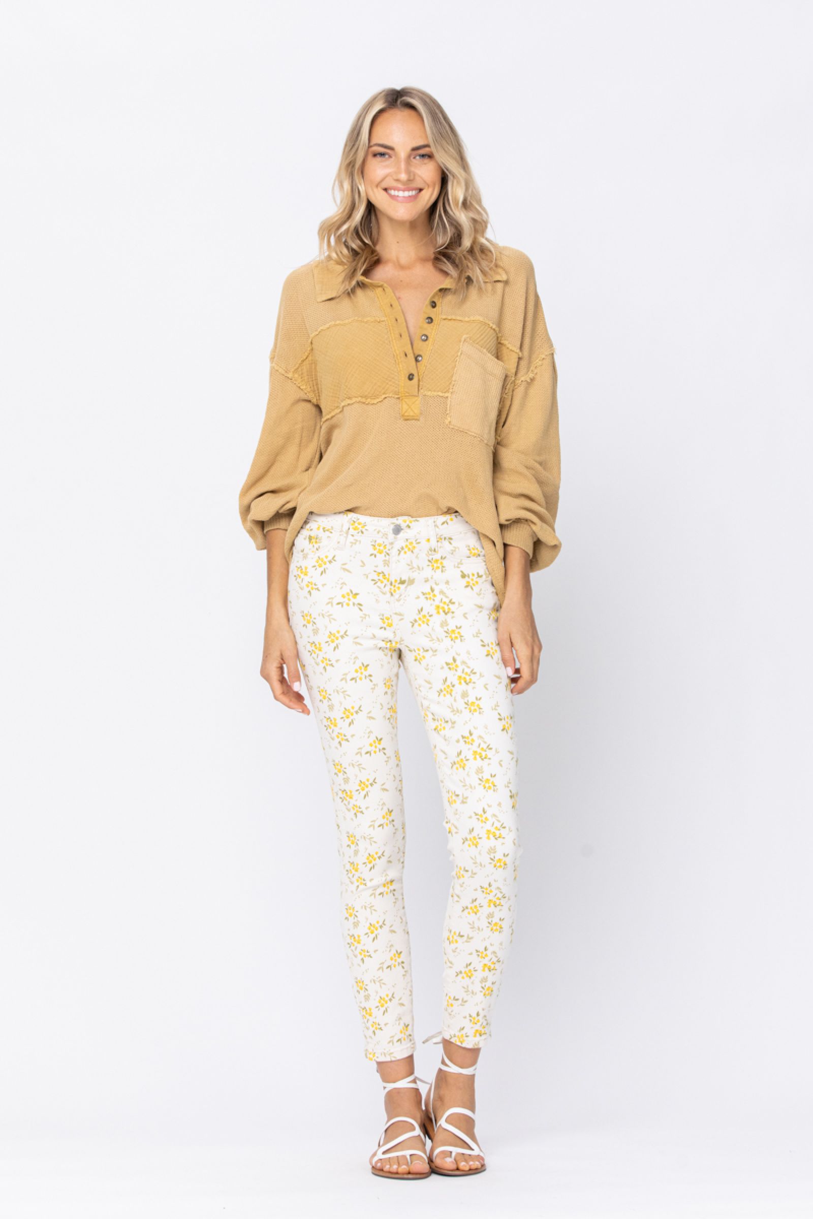 Judy Blue Floral Print Skinny Jeans