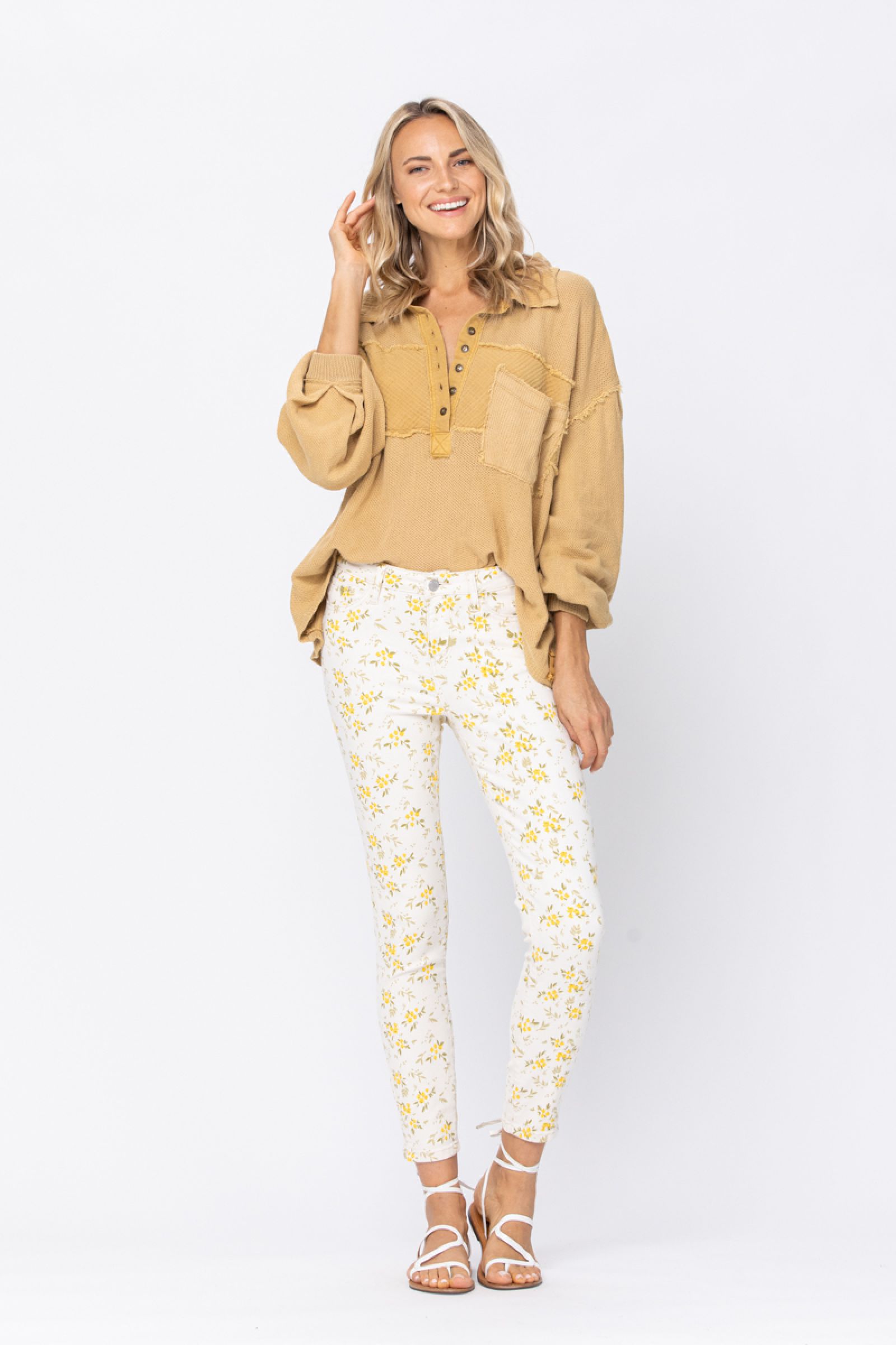 Judy Blue Floral Print Skinny Jeans