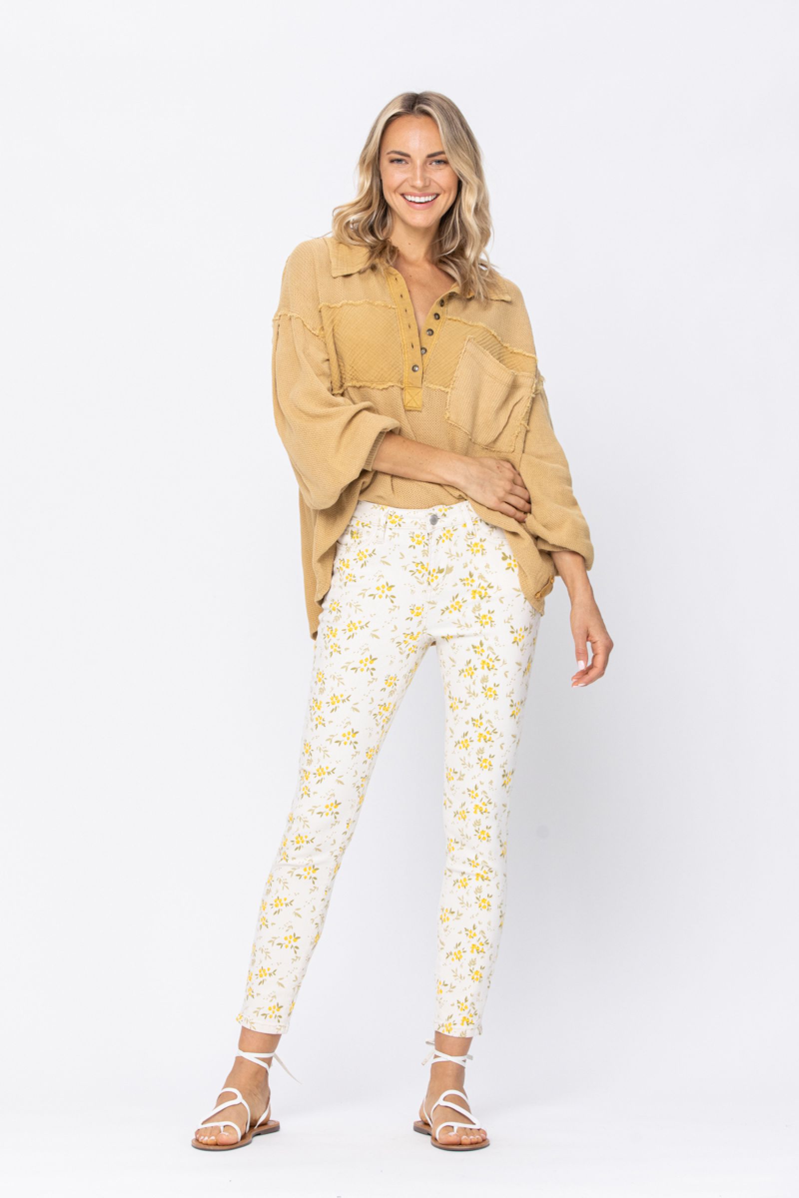 Judy Blue Floral Print Skinny Jeans