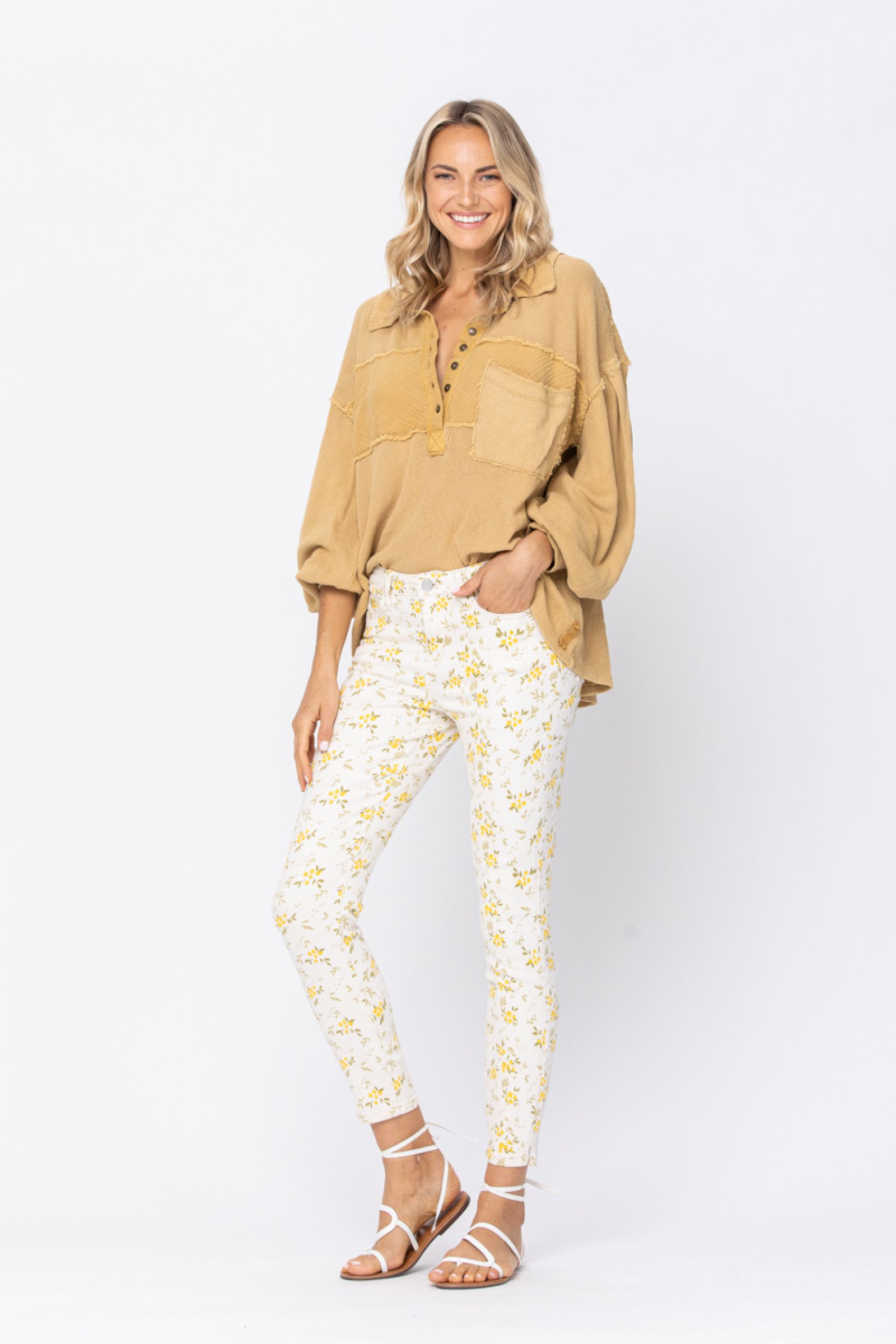 Judy Blue Floral Print Skinny Jeans