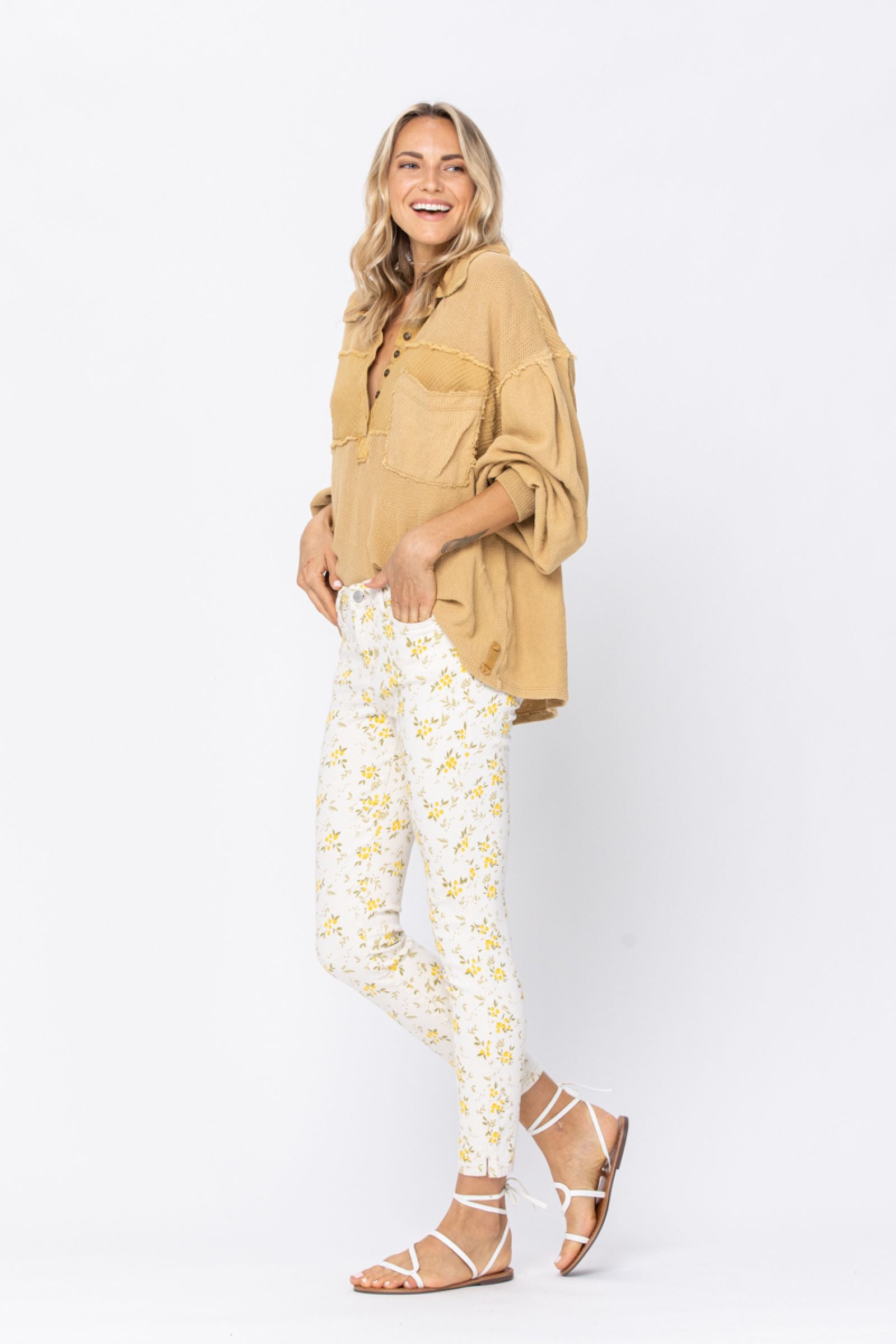 Judy Blue Floral Print Skinny Jeans