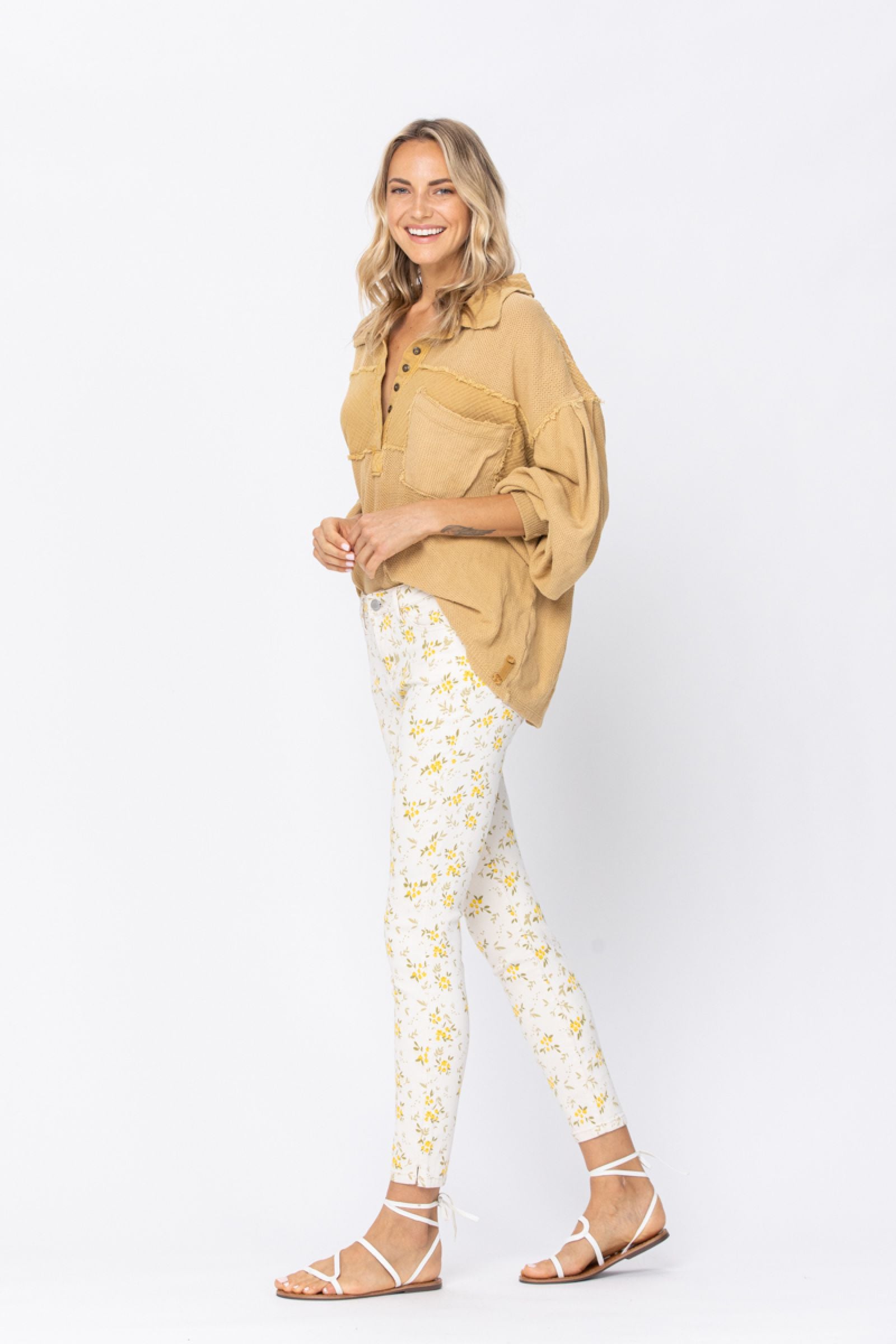 Judy Blue Floral Print Skinny Jeans