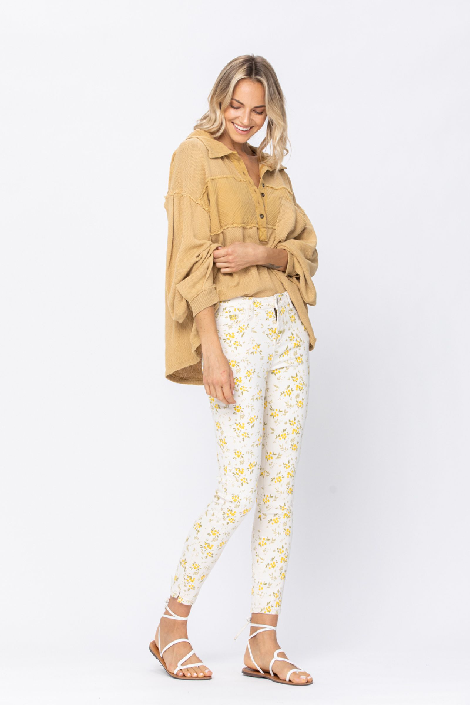 Judy Blue Floral Print Skinny Jeans