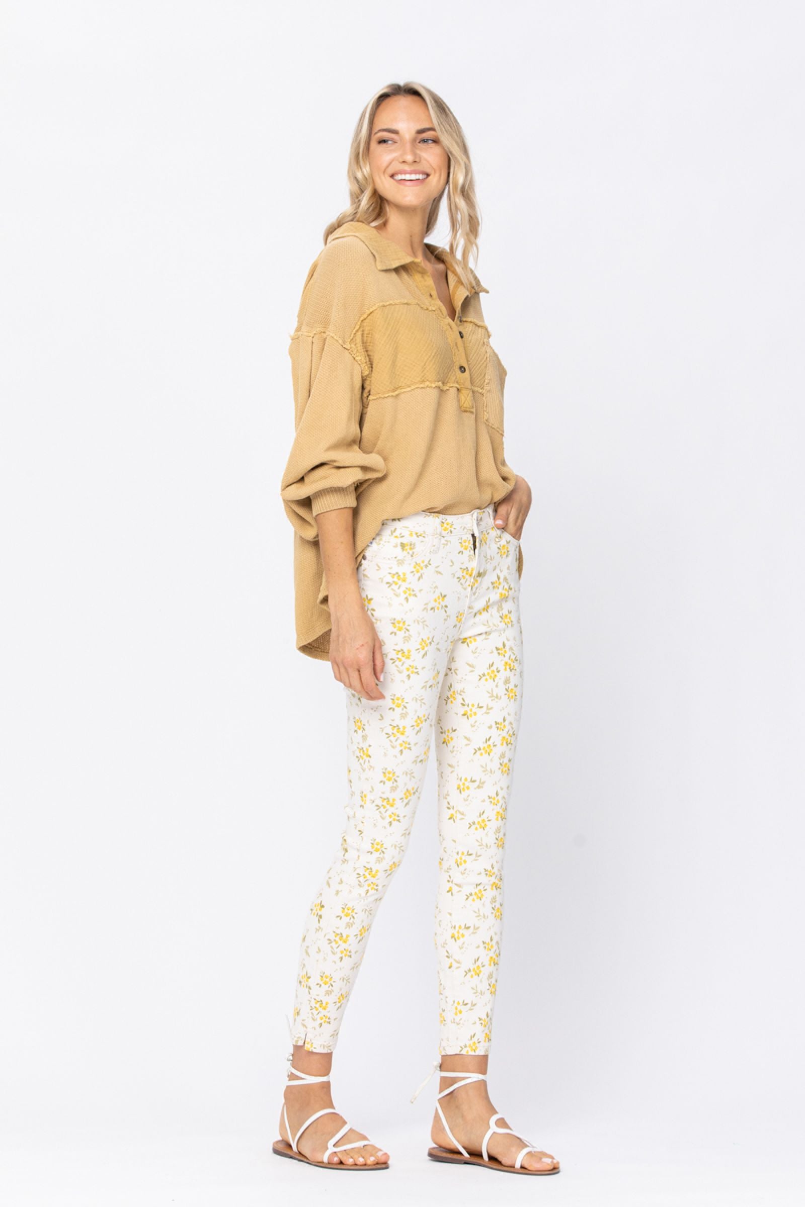 Judy Blue Floral Print Skinny Jeans