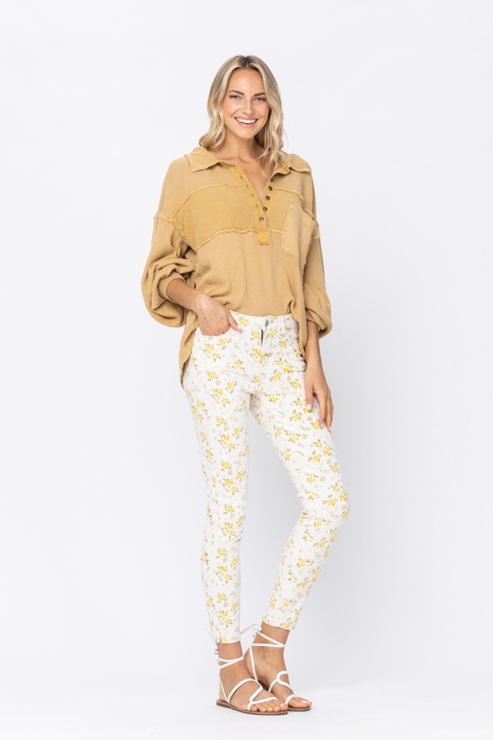 Judy Blue Floral Print Skinny Jeans