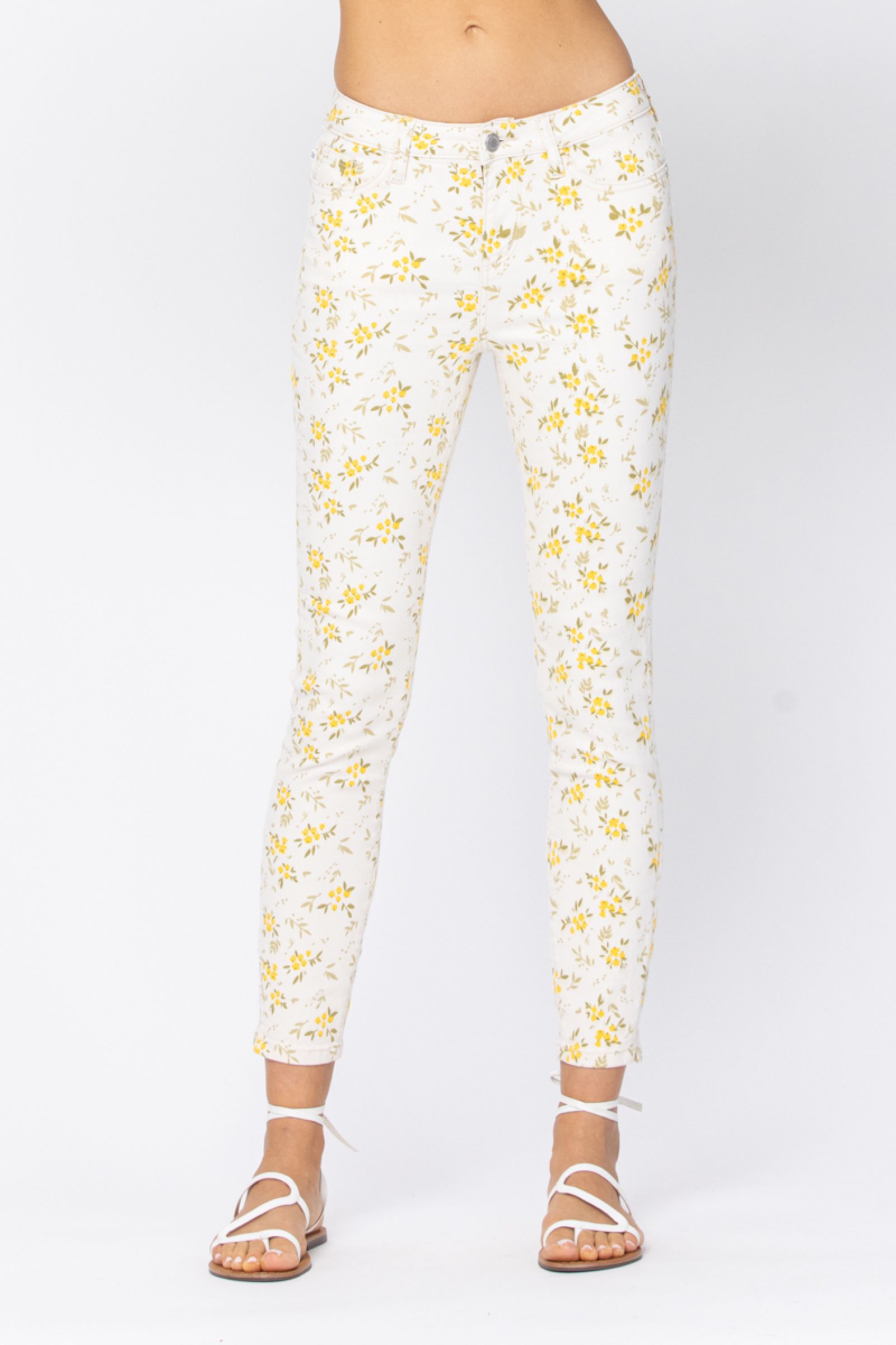 Judy Blue Floral Print Skinny Jeans