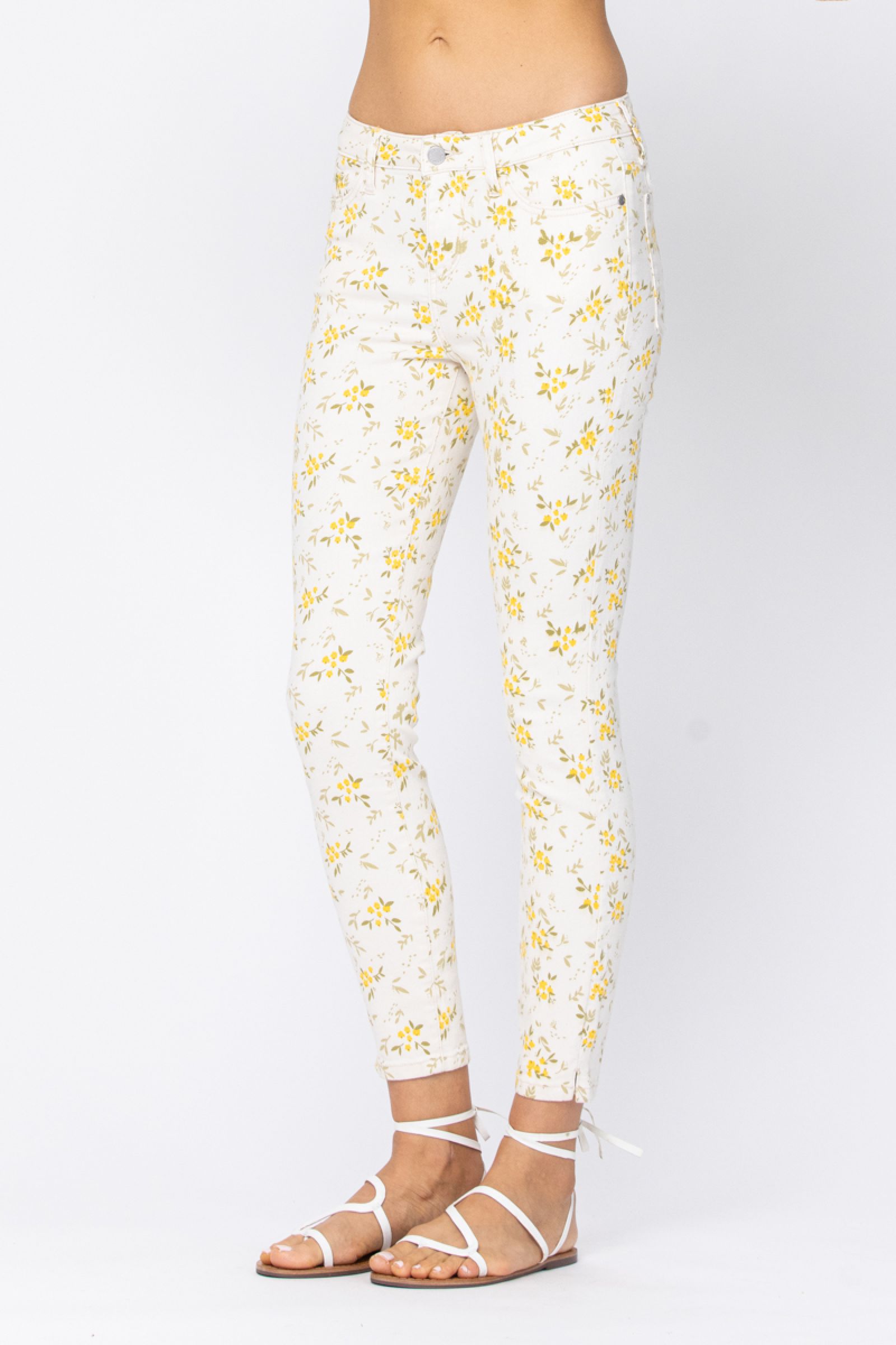 Judy Blue Floral Print Skinny Jeans