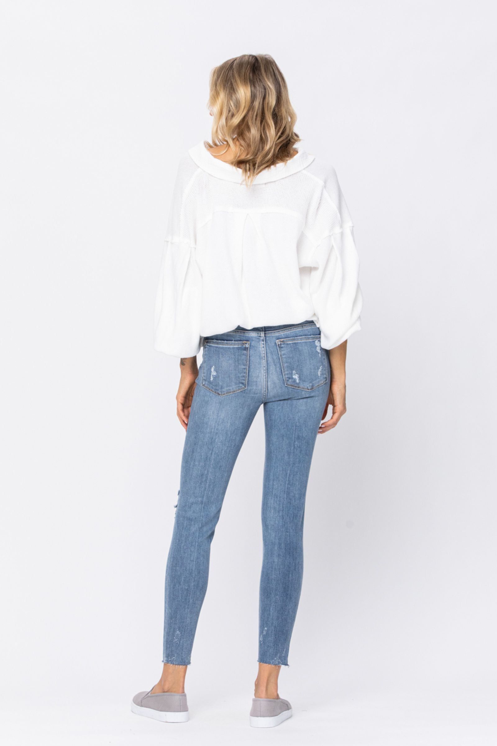 Judy Blue Destroyed Raw Hem Skinny Jeans