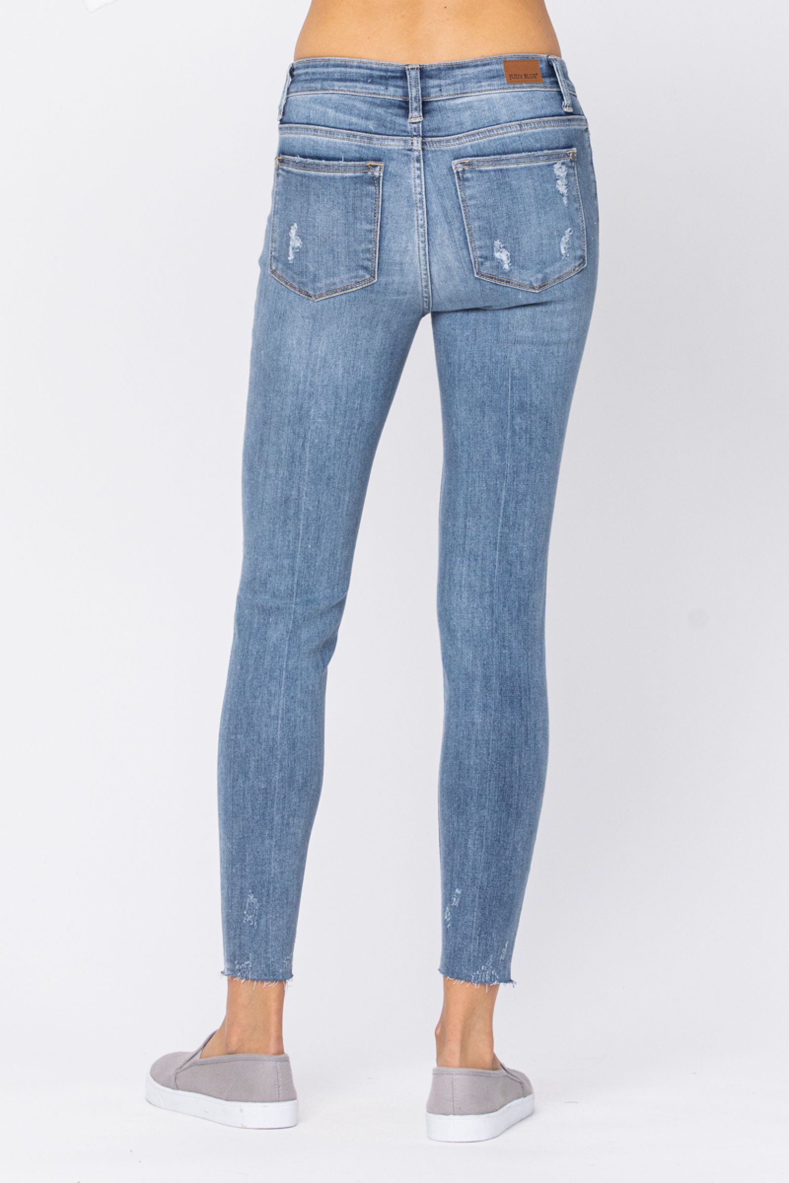 Judy Blue Destroyed Raw Hem Skinny Jeans