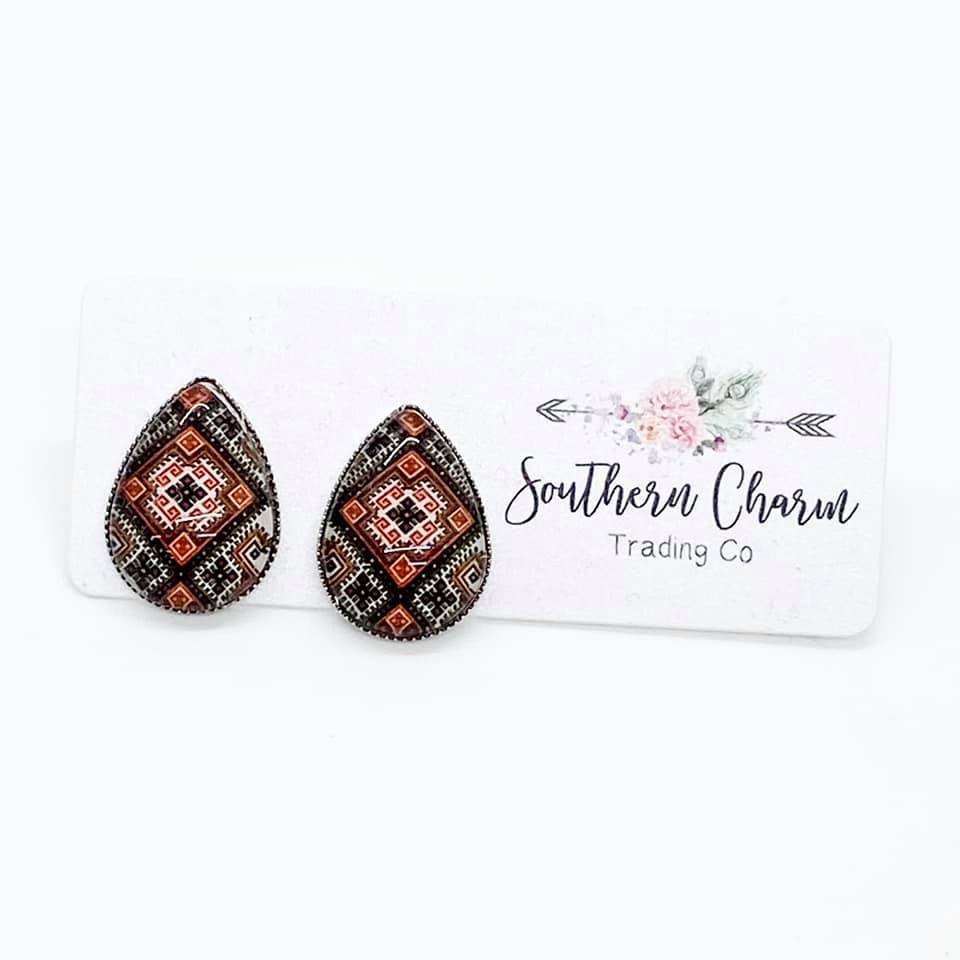 Big as Texas Fall Aztec Teardrop Earrings