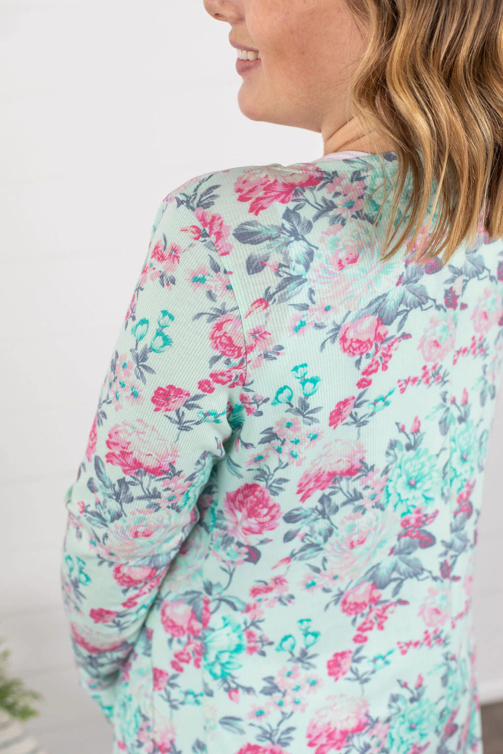 Anytime You Want Floral Cardigan - Mint