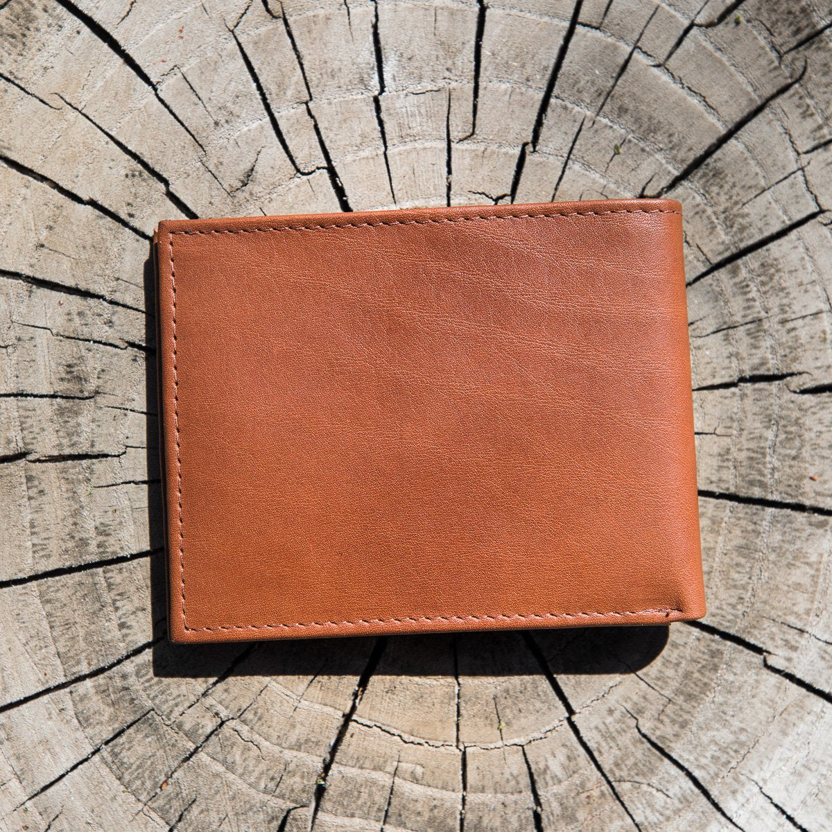 Slim RFID Bifold Wallet - Saddle