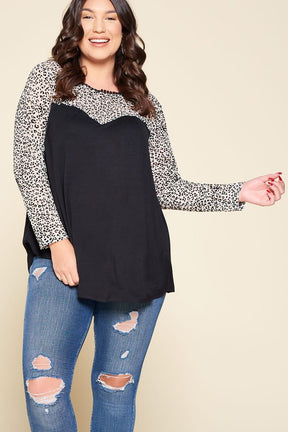 Just a Flirt Lace Detail Long Sleeve Top - Taupe