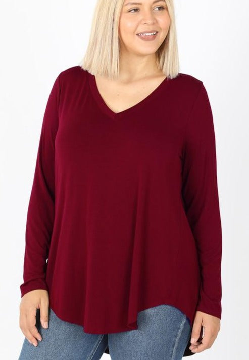 Easy Days Hi-lo Tee - Burgundy
