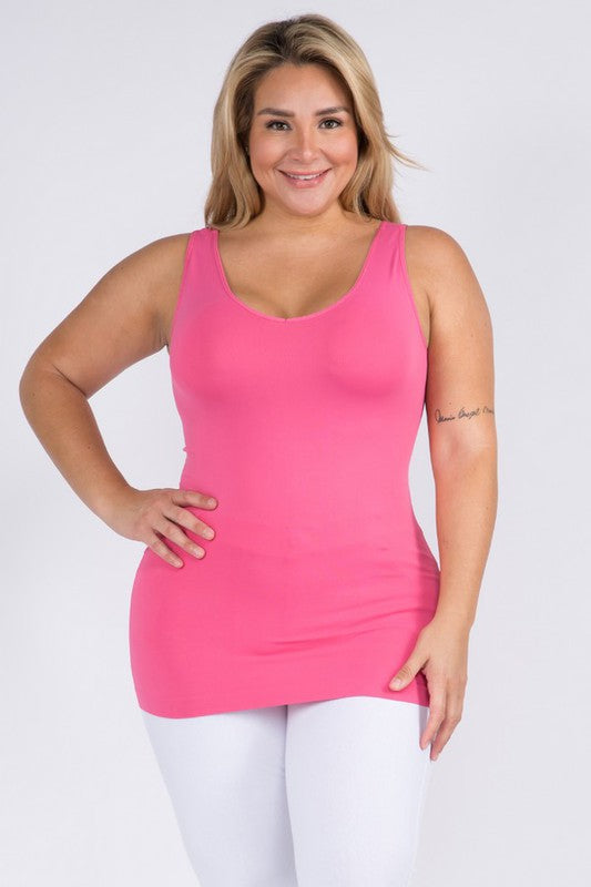 Reversible Seamless Tank - Hot Pink