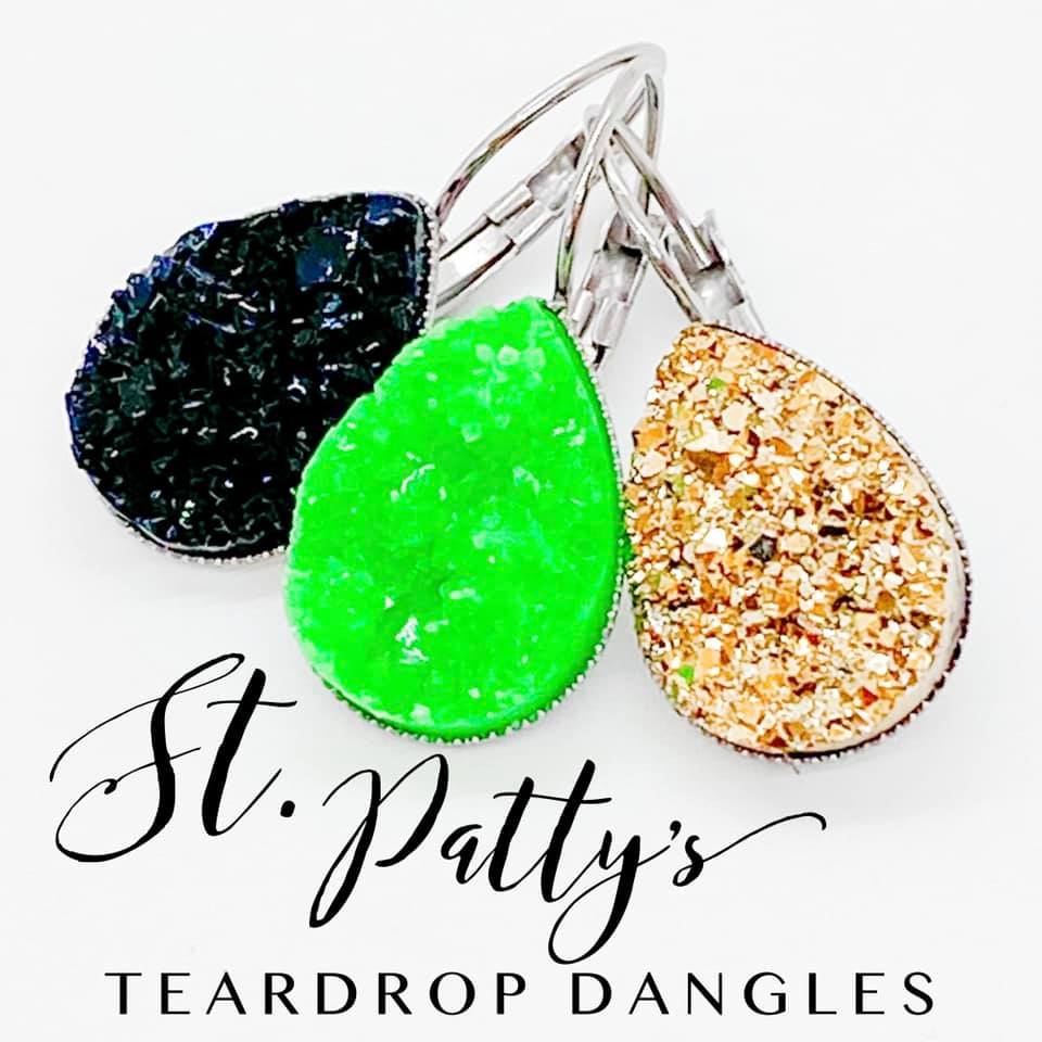 Big As Texas Teardrop Dangle Earrings - Neon Green