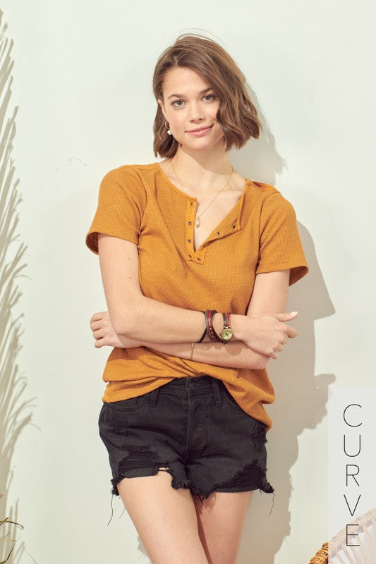 I'm Yours Eyelet Top - Golden Mustard