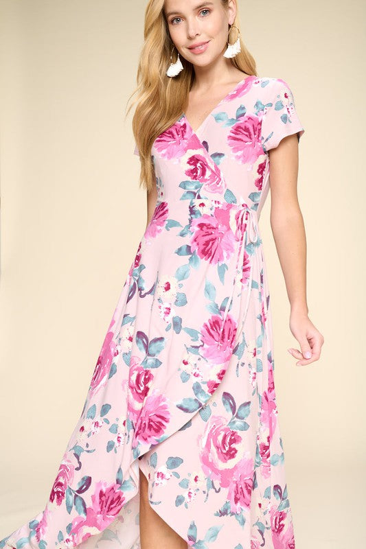Take Me Away Floral Maxi Dress - Blush