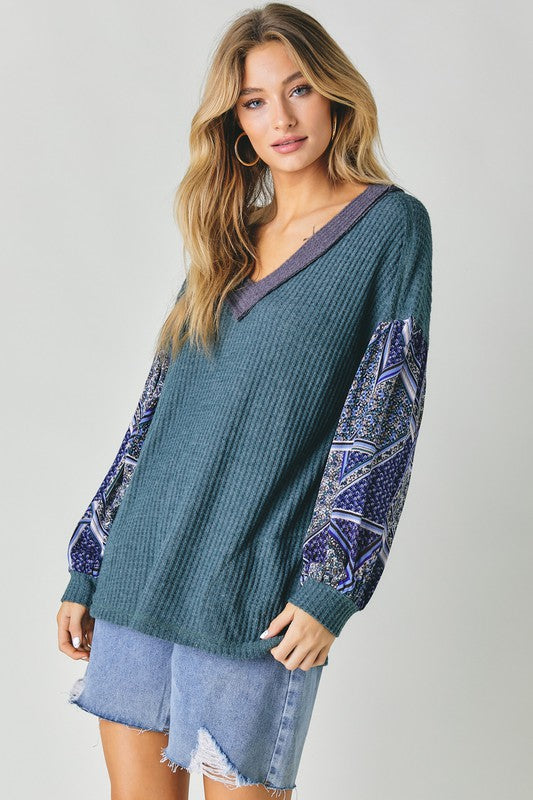 Now We're Ready Waffle Knit Top