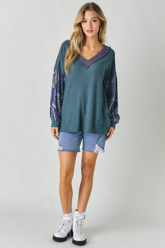 Now We're Ready Waffle Knit Top