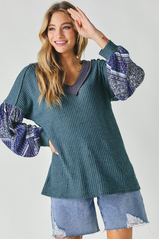 Now We're Ready Waffle Knit Top