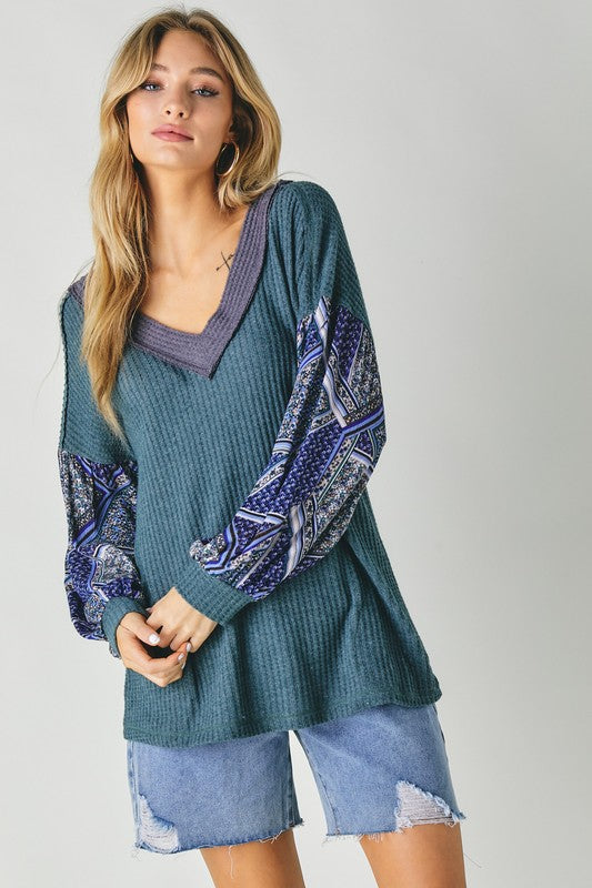 Now We're Ready Waffle Knit Top