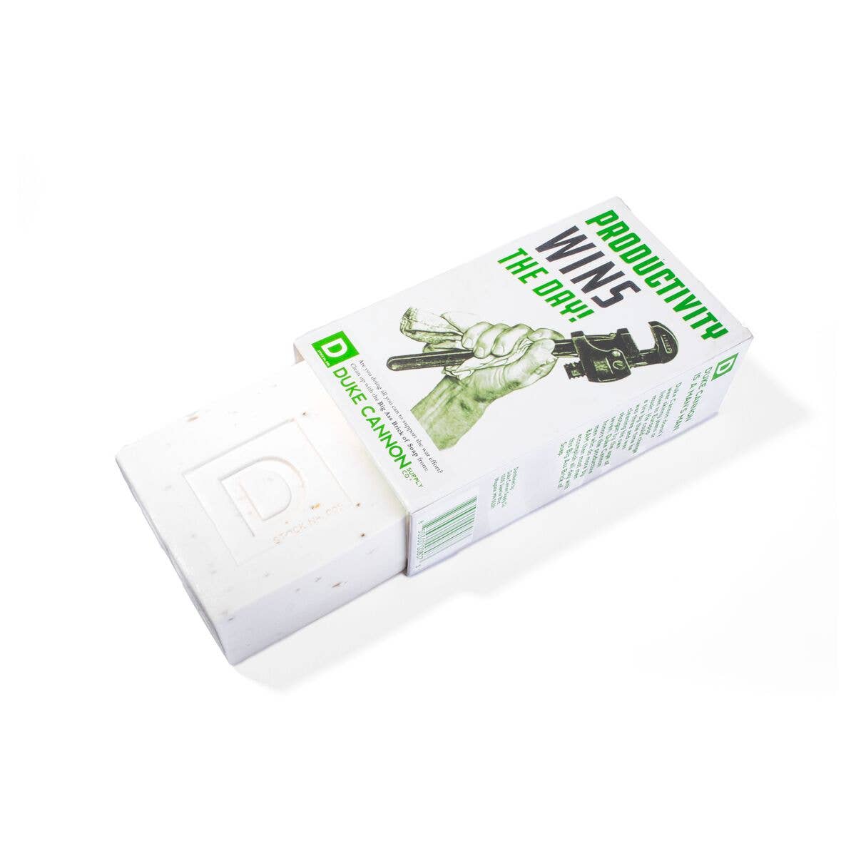 Productivity wins the day!
Are you doing all you can to support the war efforts? Clean up with the Big Ass Brick of Soap from Duke Cannon