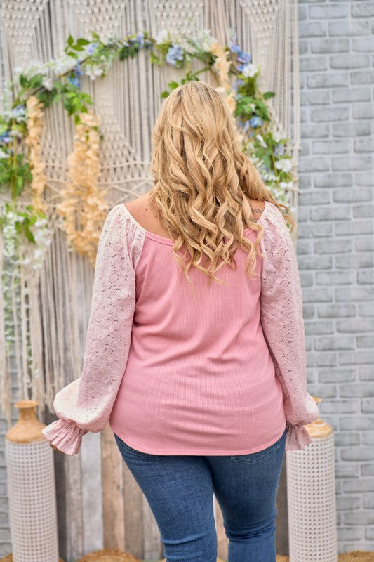 Dreams Come Alive Lace Sleeve Top