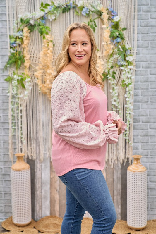 Dreams Come Alive Lace Sleeve Top