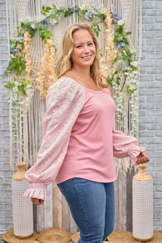Dreams Come Alive Lace Sleeve Top