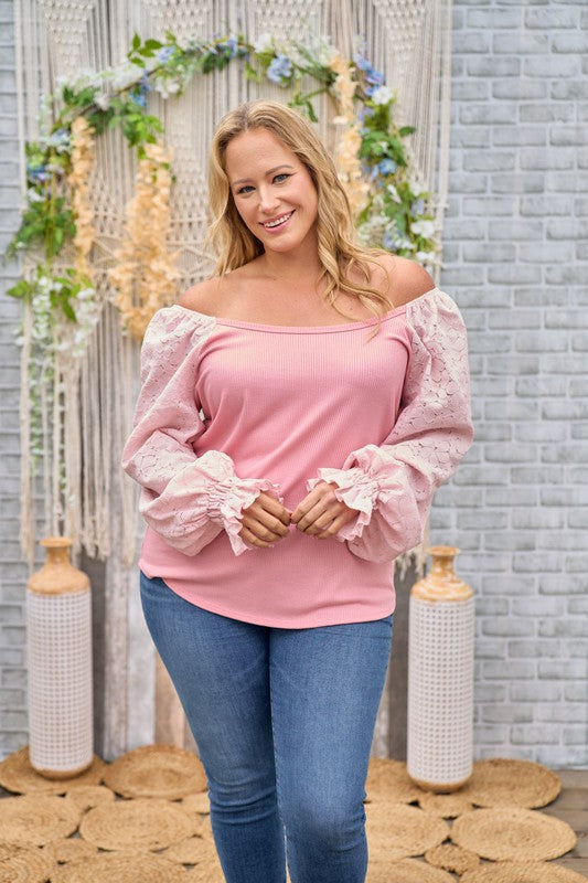 Dreams Come Alive Lace Sleeve Top