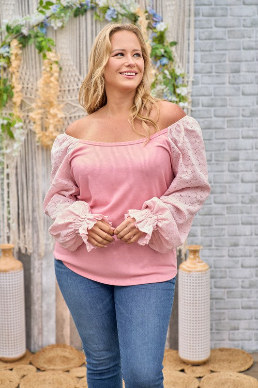 Dreams Come Alive Lace Sleeve Top