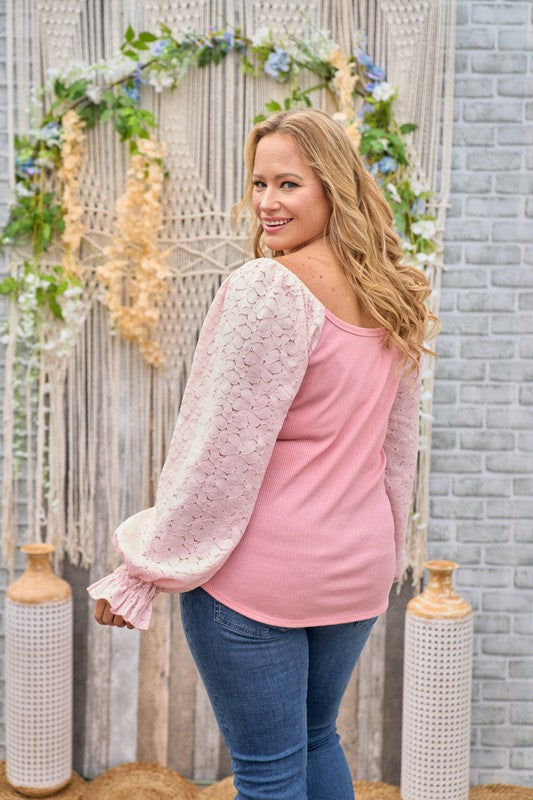 Dreams Come Alive Lace Sleeve Top