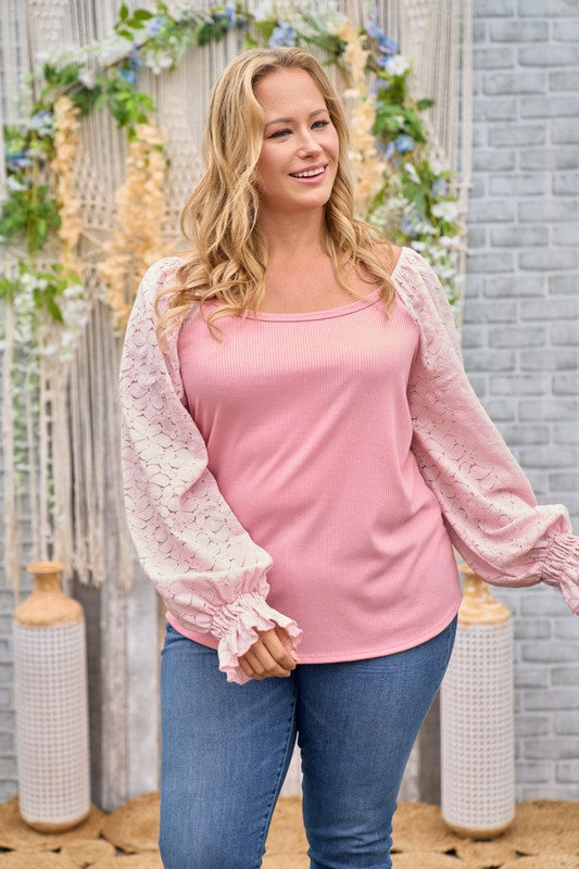 Dreams Come Alive Lace Sleeve Top