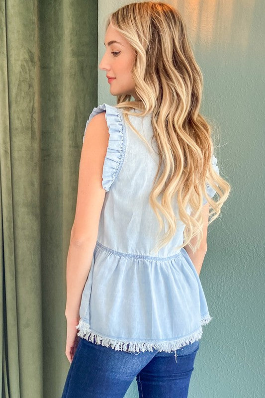 High Expectations Top - Light Wash